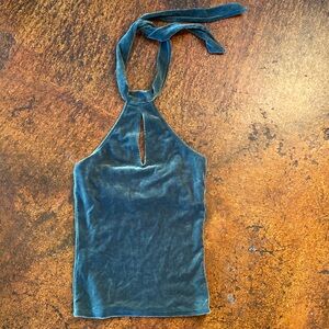 Only Hearts Teal Velvet Halter Camisole , teal